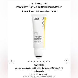 BNIB StriVectin tightening neck serum roller💛